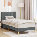 Sengestel med hovedgærde Mørkegrå 100 x 203 cm Stof
