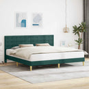 Sengestel med hovedgærde Mørkegrøn 200 x 200 cm Stof