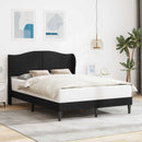 Sengestel med hovedgærde Sort 160 x 200 cm Fløjl