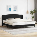 Sengestel med hovedgærde Sort 180 x 200 cm Fløjl