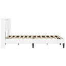 Sengestel med LED-lysstrimler Hvid 120 x 200 cm Kunstlæder