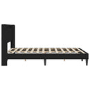 Sengestel med LED-lysstrimler Sort 160 x 200 cm Kunstlæder