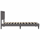 Sengestel med LED-lysstrimler Grå 80 x 200 cm Kunstlæder