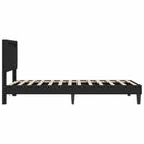 Sengestel med LED-lysstrimler Sort 90 x 190 cm Kunstlæder