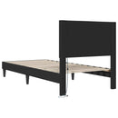 Sengestel med LED-lysstrimler Sort 90 x 200 cm Kunstlæder