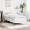 Sengestel med LED-lysstrimler Hvid 100 x 200 cm Kunstlæder