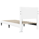 Sengestel med LED-lysstrimler Hvid 100 x 200 cm Kunstlæder
