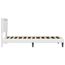Sengestel med LED-lysstrimler Hvid 100 x 200 cm Kunstlæder