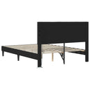 Sengestel med LED-lysstrimler Sort 120 x 200 cm Kunstlæder