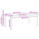 Spisebord Hvid 200 x 100 x 75 cm Massiv fyrretræ