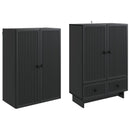 Skab Sæt 2 pcs Sort 66 x 34,5 x 95 cm Konstrueret træ