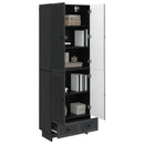 Skab Sæt 2 pcs Sort 66 x 34,5 x 95 cm Konstrueret træ