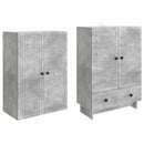 Skab Sæt 2 pcs Betongrå 66 x 34,5 x 95 cm Konstrueret træ