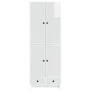 Skab Sæt 2 pcs Hvid højglans 66 x 34,5 x 95 cm Konstrueret træ