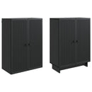 Skab Sæt 2 pcs Sort 66 x 34,5 x 90 cm Konstrueret træ