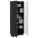 Skab Sæt 2 pcs Sort 66 x 34,5 x 90 cm Konstrueret træ