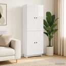 Skab Sæt 2 pcs Hvid højglans 66 x 34,5 x 90 cm Konstrueret træ