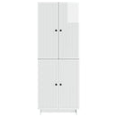 Skab Sæt 2 pcs Hvid højglans 66 x 34,5 x 90 cm Konstrueret træ