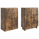 Skab Sæt 2 pcs Røget eg 66 x 34,5 x 90 cm Konstrueret træ