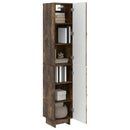 Skab Sæt 2 pcs Røget eg 34,5 x 33 x 90 cm Konstrueret træ