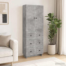 Skab Sæt 2 pcs Betongrå 66 x 34,5 x 90 cm Konstrueret træ