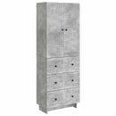 Skab Sæt 2 pcs Betongrå 66 x 34,5 x 90 cm Konstrueret træ