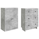 Skab Sæt 2 pcs Betongrå 66 x 34,5 x 90 cm Konstrueret træ