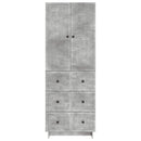 Skab Sæt 2 pcs Betongrå 66 x 34,5 x 90 cm Konstrueret træ