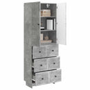 Skab Sæt 2 pcs Betongrå 66 x 34,5 x 90 cm Konstrueret træ