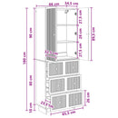 Skab Sæt 2 pcs 66 x 34,5 x 90 cm Konstrueret træ