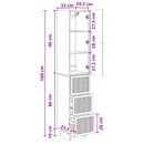 Skab Sæt 2 pcs 33 x 34,5 x 90 cm Konstrueret træ