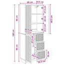 Skab Sæt 2 pcs 66 x 34,5 x 90 cm Konstrueret træ