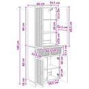 Skab Sæt 2 pcs 66 x 34,5 x 90 cm Konstrueret træ