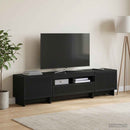 5-delt LED TV-skab Sort Konstrueret træ