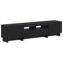 5-delt LED TV-skab Sort Konstrueret træ