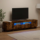 5-delt LED TV-skab Røget eg Konstrueret træ