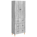 Skab Sæt 2 pcs Grå Sonoma 66 x 34,5 x 90 cm Konstrueret træ
