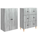 Skab Sæt 2 pcs Grå Sonoma 66 x 34,5 x 90 cm Konstrueret træ