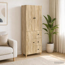 Skab Sæt 2 pcs 66 x 34,5 x 90 cm Konstrueret træ