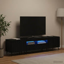 3-delt LED TV Skab ZWOLLE Sort Konstrueret træ