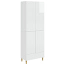 Skab Sæt 2 pcs Hvid højglans 66 x 34,5 x 95 cm Konstrueret træ