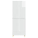 Skab Sæt 2 pcs Hvid højglans 66 x 34,5 x 95 cm Konstrueret træ