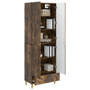 Skab Sæt 2 pcs Røget eg 66 x 34,5 x 95 cm Konstrueret træ