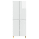 Skab Sæt 2 pcs Hvid højglans 66 x 34,5 x 90 cm Konstrueret træ