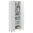 Skab Sæt 2 pcs Hvid højglans 66 x 34,5 x 90 cm Konstrueret træ