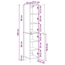 Skab Sæt 2 pcs 33 x 34,5 x 90 cm Konstrueret træ