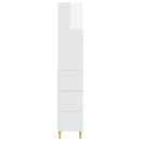 Skab Sæt 2 pcs Hvid højglans 33 x 34,5 x 90 cm Konstrueret træ