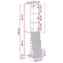 Skab Sæt 2 pcs 33 x 34,5 x 90 cm Konstrueret træ