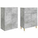 Skab Sæt 2 pcs Betongrå 66 x 34,5 x 90 cm Konstrueret træ