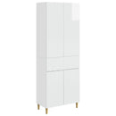 Skab Sæt 2 pcs Hvid højglans 66 x 34,5 x 90 cm Konstrueret træ
